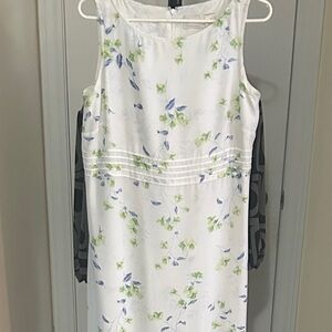 Emma James White and Blue Floral Maxi Dress